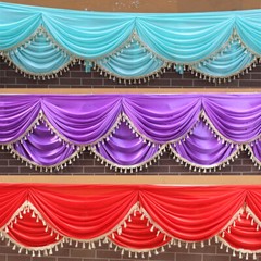 3/6M Faux Silk Drape Swag Decor Event Party Wedding Backdrop Curtain W/Tassel