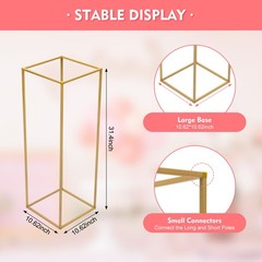 10PC 31.5 in Tall Gold Metal Flower Stand for Wedding Table Centerpieces GOOD