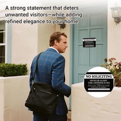 No Soliciting Sign for House Funny, No Soliciting Sign for Front Door, 6×4 In…