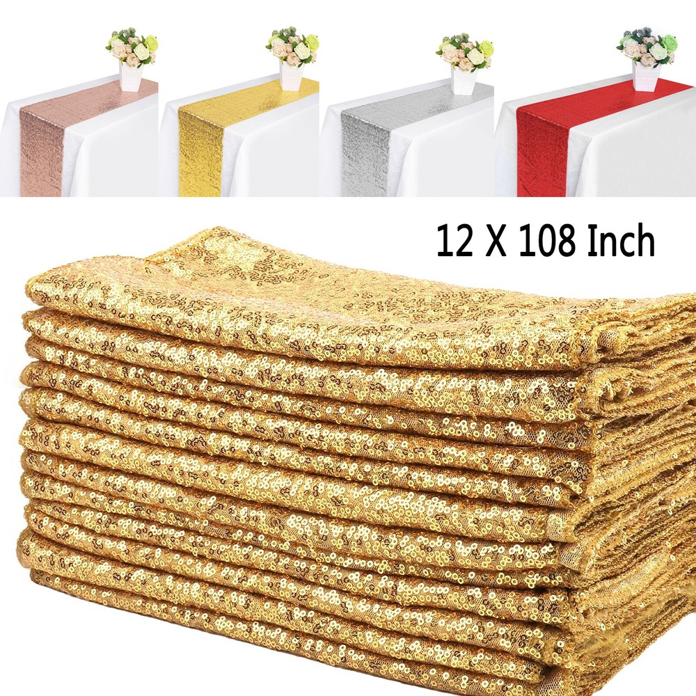12″x108″ Glitter Dining Table Runner Sequin for Birthday Wedding Supplies Decor