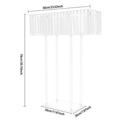 Modern Acrylic Wedding Crystal Flower Stand 11.81*7.87 In Stable Base Clear
