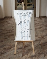 Silver Mirror Wedding Sign – Acrylic Wedding Welcome Sign -Wedding Signage Decor