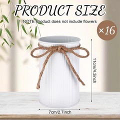 16 Farmhouse Vase Galvanized Metal 4.33 inch Decor Vintage Flower Vase WEDDING