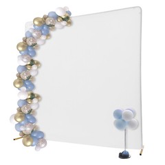 Wedding Backdrop Stand Metal Background Decoration Set + White Cloth Cover