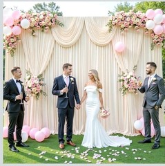 20ft x 12ft Champagne Backdrop Curtains Wrinkle Free Backdrop Curtain for Wed…