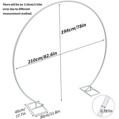 2.4m Round Wedding Arch Frame Circle Flower Balloon Archway Backdrop Stand Decor