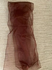 New 6 Brown & 6 Used Brown Organza Chair Bows (9 Inches by 10 Feet)