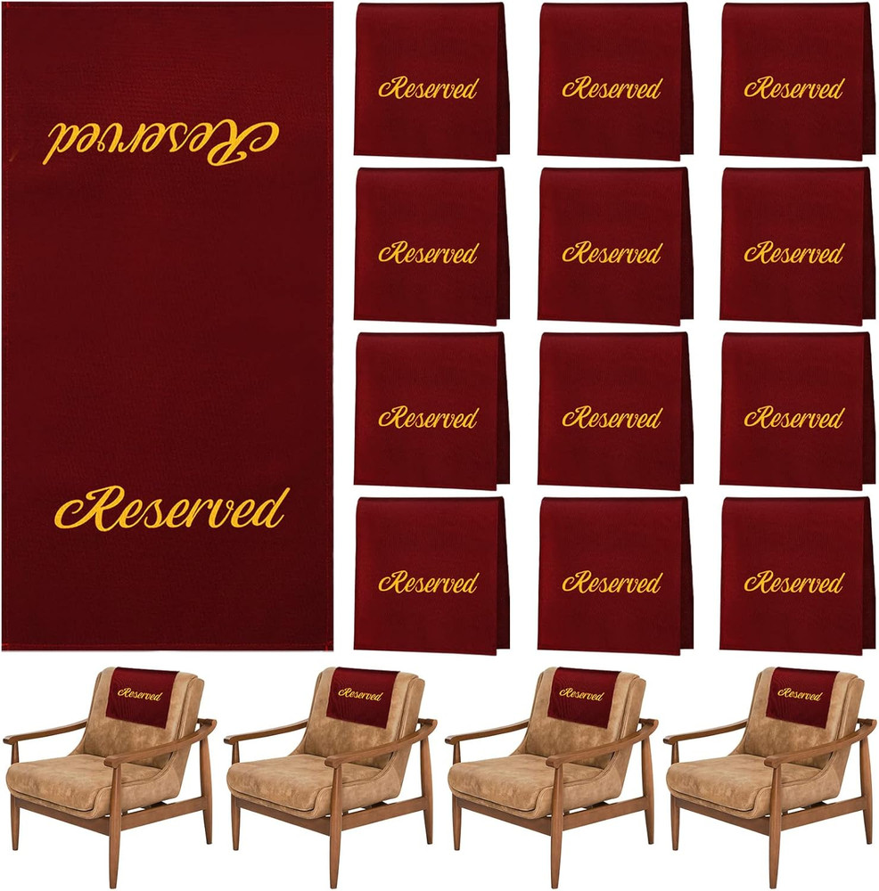 12 Pieces Reserved Seating Signs for Chairs 22 Inch Reserved Signs for Church Pe