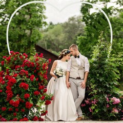 Heavy Duty White Heart Shape Wedding Arch Backdrop Stand Metal Arbor Frame Party