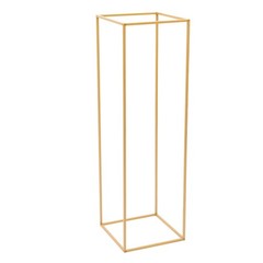 4 Piece Flower Stand Set Gold Metal Rectangular For Wedding Party Table Decor