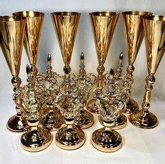 12-Piece Royal Gold Crown & Goblet Decor Set – Luxury Wedding Centerpiece Bundle