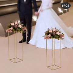 5PC 31.5in Tall Gold Metal Flower Stand for Wedding Table Centerpieces Decor