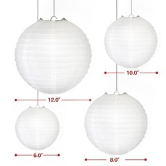 Novelty Place 10pcs White Paper Lanterns – Great Home Party Wedding Decorations