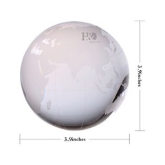 100mm Genuine Crystal World Globe Earth Sphere Etched Frosted Glass Ball