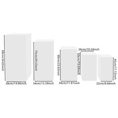 5 Pack Modern Square Cake Pedestal Stands Iron White For Cake Shops Weddings