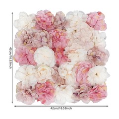 12pcs Flower Wall Backdrops 16.5*16.5in Party Artificial Flower Wall Panels