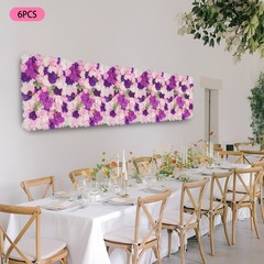 6 Pcs Artificial Flower Wall Panel For Wedding Backdrop Decor Outdoor 60X40CM