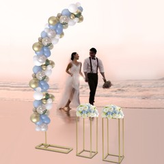 3pcs/Set Wedding Arch Gold Free Standing Wedding Centerpieces Metal Flower Stand