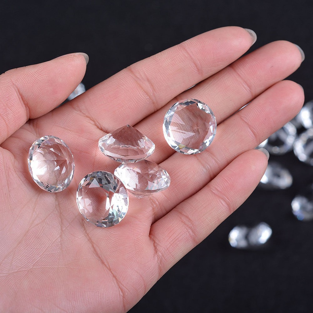 100pc 18mm Clear Crystal Diamond Confetti Ornament Wedding Venue Decorations DIY