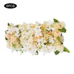 6pcs Artificial Flower Wall Panels Wedding Backdrop 50x20cm (each) Champagne