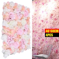 Artificial Rose Silk Flower Wall Panel Wedding Party Backdrop Decor 60cmX40cm