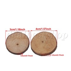100 pcs 3-4cm Round Wood Slices Wood Discs for Backdrop Decorations Photo Props