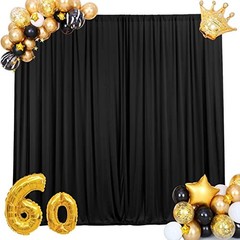 10 feet x 10 feet IFR Polyester Backdrop Drapes 60″W x 120″L (Pack of 2) Black
