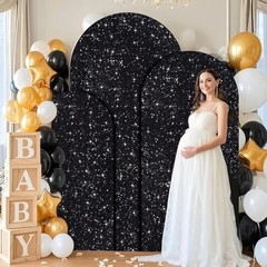 Set of 3 Arch Backdrop Cover Set of 3 – 6FT, 6.6FT, 7.2FT Black
