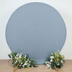 DUSTY BLUE 7.5 ft Fitted Spandex Round BACKDROP STAND COVER Party Wedding