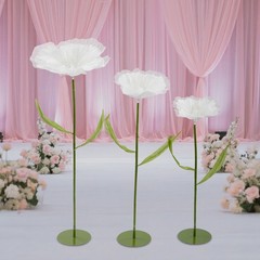 White Artificial Corn Poppy Flower For Wedding Decoration Party Banquet Set Of 3