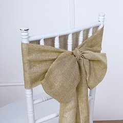 5 pcs NATURAL 6″ x 108″ Faux Burlap Chair Sashes Wedding Decorations