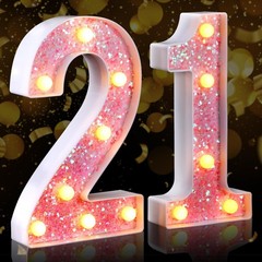 21st Decorative LED Light Up Numbers 21st Marquee Light Up Numbers Sign Birth…