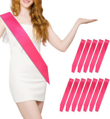 12 Pcs Sash Blank Satin Sash Party Decorations Plain Sash Pageant Sash Hot Pink