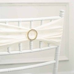 Gold 2 in Round Metal Chair Sash Pin Buckle Rhinestones Party Events Decorations