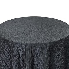 – 120 Inch Round Crinkle Taffeta Tablecloth – Crushed Shiny 120″ (Round) Black