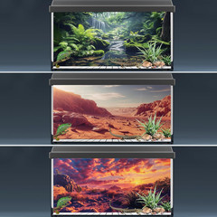 3 Pack Terrarium Background, 48X24 Inches Polyester Reptile Backgrounds, Cloth T