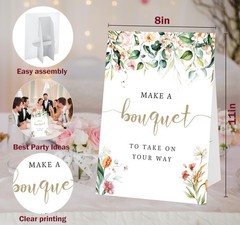 Flower Bar Sign Wedding, Make a Bouquet to Take On Your Way, Bridal Shower De…