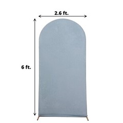 6 ft DUSTY BLUE Matte Fitted Spandex Round Top Arch Backdrop STAND COVER Party