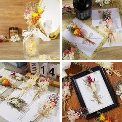 6Pcs Mini Dried Flowers Bouquet, Mixed Natural Dried Flowers Gypsophila
