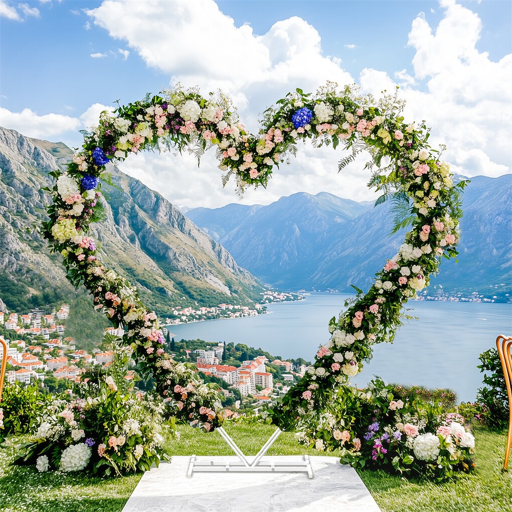 XXL Large Heart Shape Metal Wedding Arches Backdrop Stand Balloon Arch Proposal