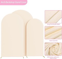 Elegant 3-Piece Arch Cover Set in Beige – Ideal for Weddings and Celebrations