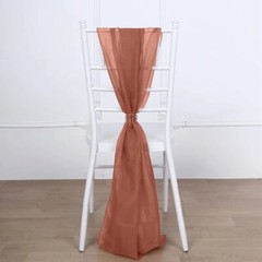 10 Terracotta Premium Chiffon Wide CHAIR SASHES Wedding Reception Decorations