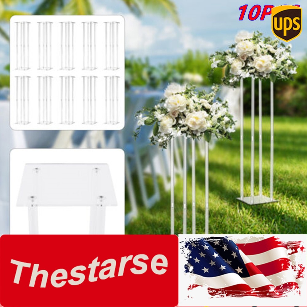 10Pcs Flower Stand Acrylic Column Acrylic Wedding Centerpieces Table Decor 31.5″