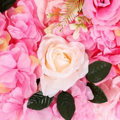 12 Pcs Pink Flower Wall Decor, 3D Silk Rose Floral Artificial Flower Wall