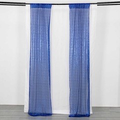 2 ROYAL BLUE 8ft x 2ft Sequined Backdrop Curtain with Rod Pockets Wedding