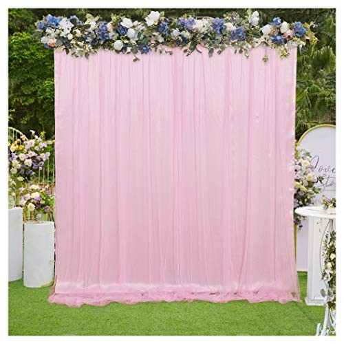 Backdrop Curtains Tulle Backdrop Panels 5ftx7ft Sheer Photography Pink