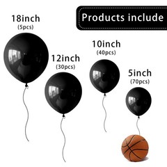 Black Balloons 145 pcs Black balloon Arch Kit Different Sizes of 18 12 10 5 I…