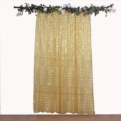 8ft x 8ft GOLD Geometric Sequin Photo Backdrop CURTAIN Drape Panel Party Events