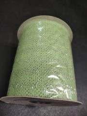 25Yd TwinkleNet Metallic Tulle Mesh Ribbon Net Nile Green Silver Corsage Netting
