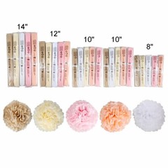 Pink Paper Flowers Tissue Pom Poms Hanging Flower Ball Wedding Party Decor 25Pcs
